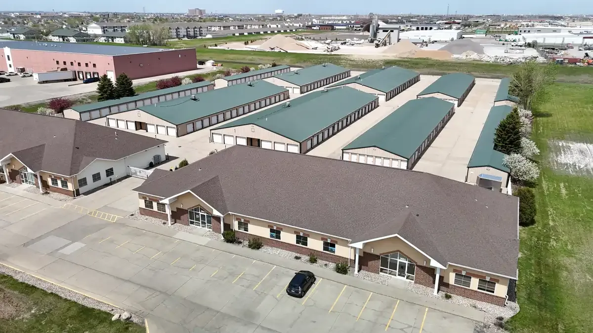 Aerial view of facility with drive up units